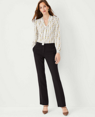 NEW ANN TAYLOR $109 ATLANTIC NAVY SOPHIA STRAIGHT PANTS SZ 12T 12 TALL