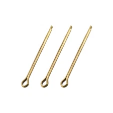 Split Cotter Pin - 3mm x 50mm Solid Brass 2-Prongs Gold Tone 3 Pcs