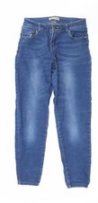Denim & Co. Damen blau Baumwollmischung Skinny Jeans Gr&ouml;&szlig;e 10 L25
