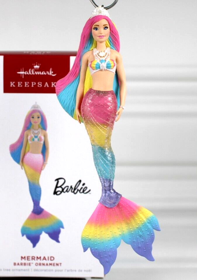 Hallmark Mermaid Barbie Doll Magic Light Ornament Keepsake Christmas 2022 New