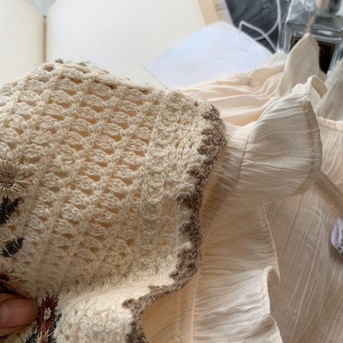 Damen Häkel Blumen Strick Weste Tank Top Ethno bestickt Strickweste Weste - Bild 10 von 19