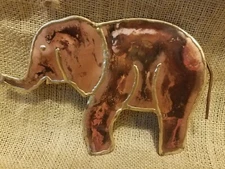 Copper Land Elephant Hand Crafted Copper Figurine Gariepy Art 7.5" Long