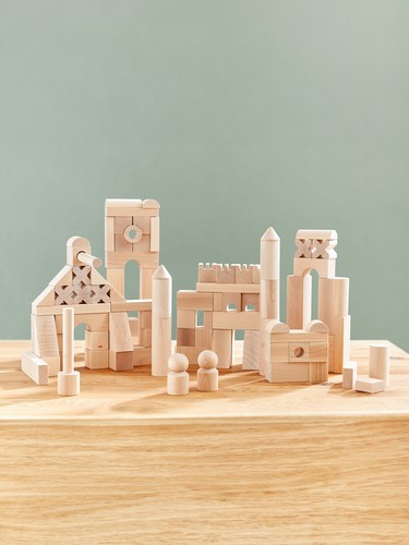HABA Spielbausteine Basisbausteine Natur, Set groß Bauklötze Holz-Spielzeug - Bild 3 von 5