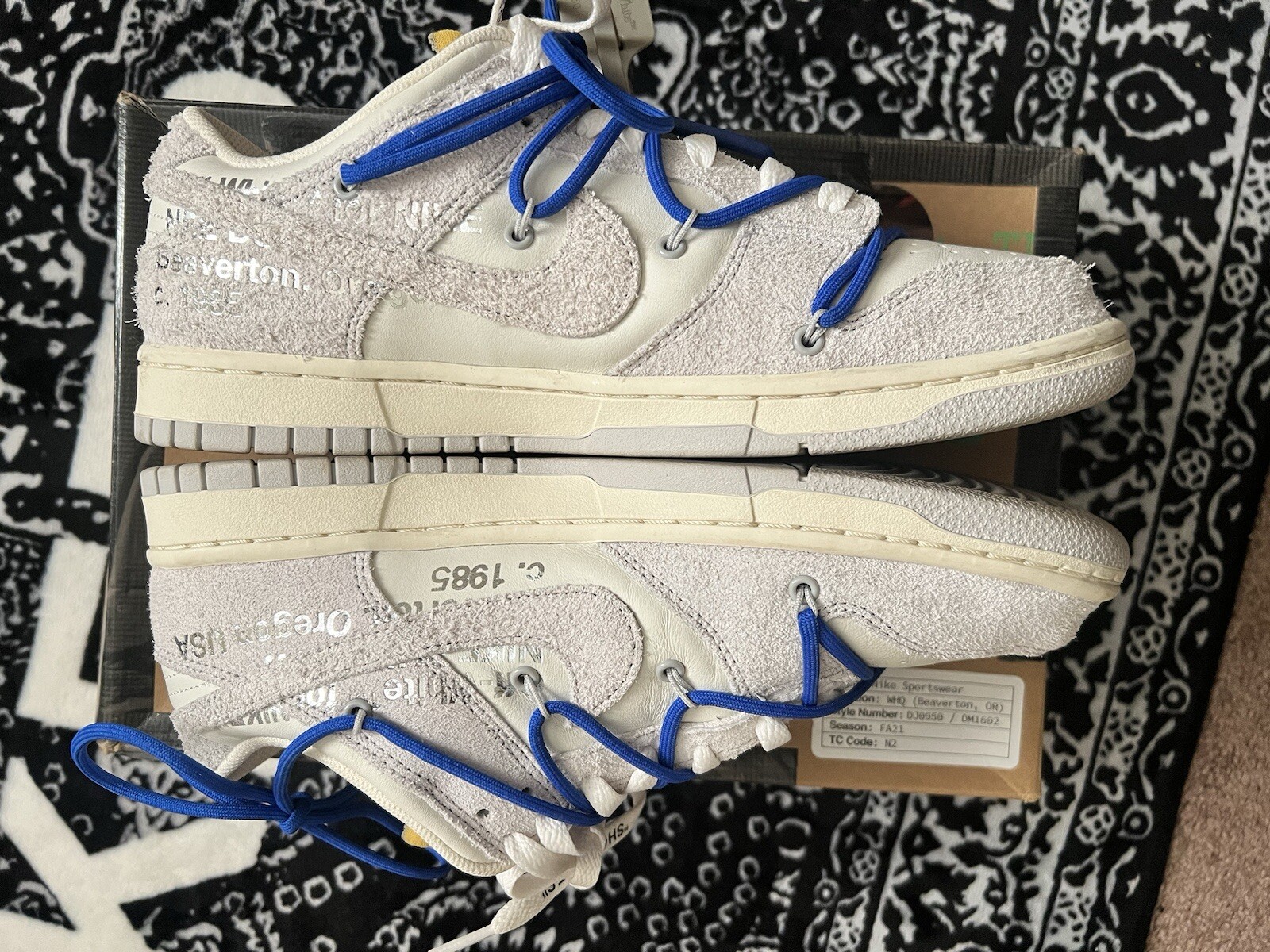 OFF WHITE X NIKE Nike Dunk Low X Off White Taglia 10 Lotto 32 di 50 Ottime Condizioni