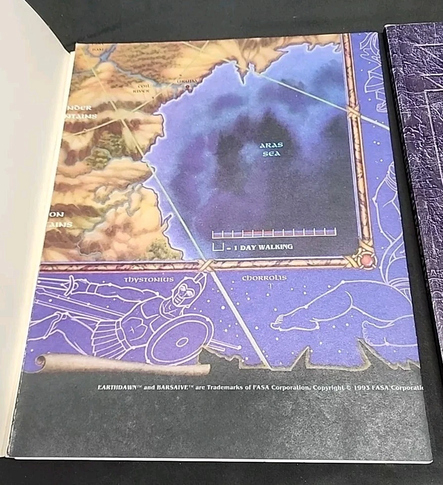 1993 Barsaive Gamemaster Book & Explorers Guide RPG Book Manual FASA W/Map - Image 2 of 3