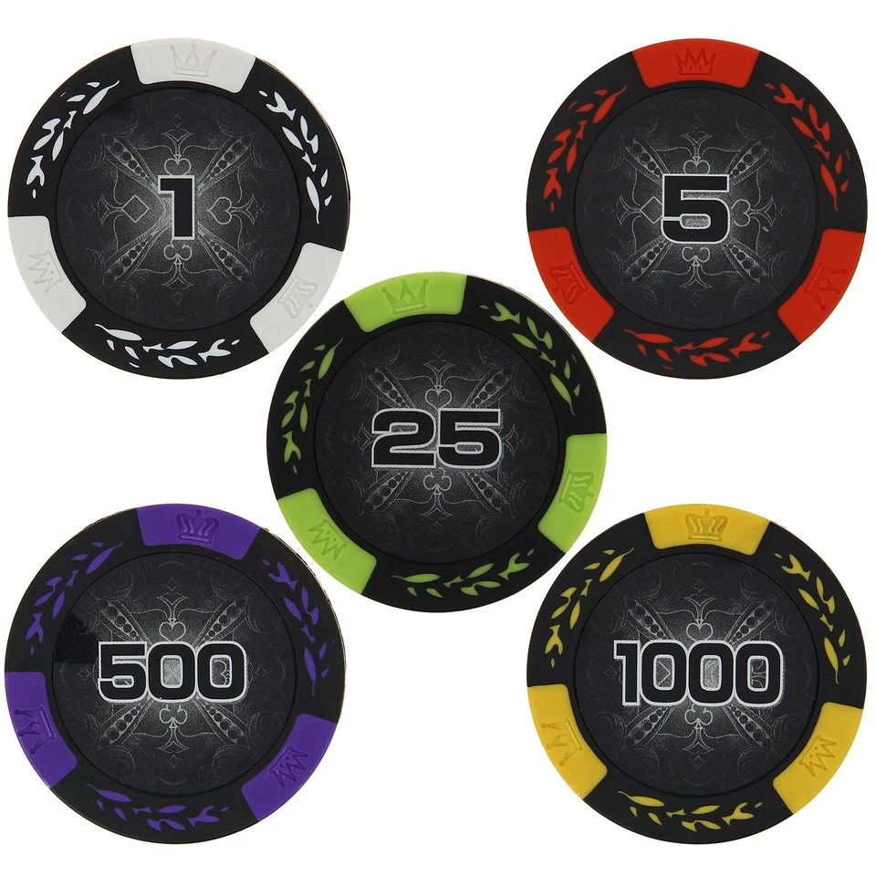 Casino Poker Set 500pc 14g Premium Chips + 2 Card Decks Dice Case Texas Hold'em - Image 3 of 4