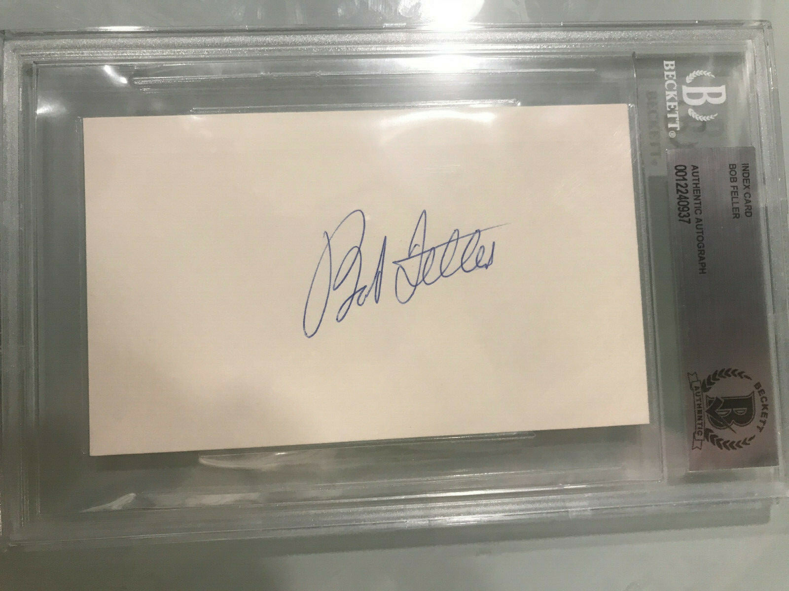 Bob Feller Autographed Signed 2020 HISTORIC S CUT AUTO - BECKETT AUTHENTICATED BAS 