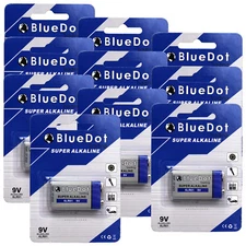 Quantity 10 ~ BlueDot Trading 9 Volt 9V Super Alkaline Battery Batteries NEW