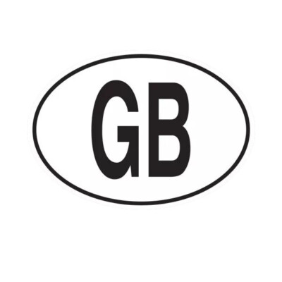 GB United Kingdom Country Code Oval Sticker
