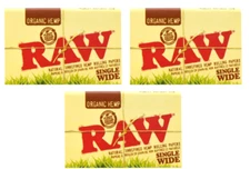 3x Raw Organic Single Wide Rolling Papers Double 100 LVS 5PK  3Pk s USA SHIPPED