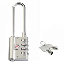70mm long shackle 4-digit combination pad lock with overrid key Luggage item7918