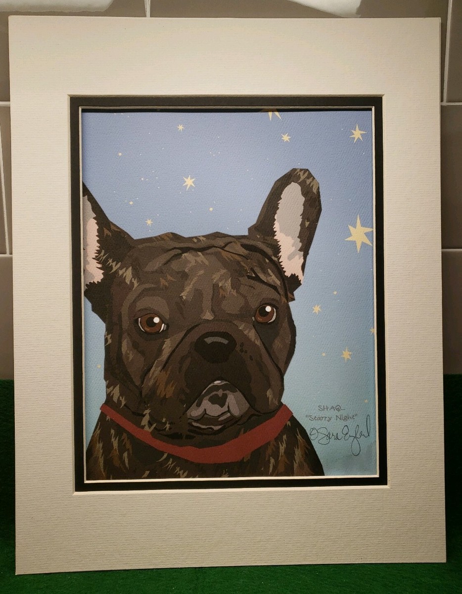 Sara England Signed Matted Print French Bulldog 