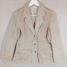 Liz Claiborne Jacket Coat Brown/sand Cord Size Uk 10 Cotton Smart/casual Wear