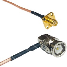 RG316 RP-SMA Female Flange to BNC MALE ANGLE RF Cable Rapid-SHIP LOT