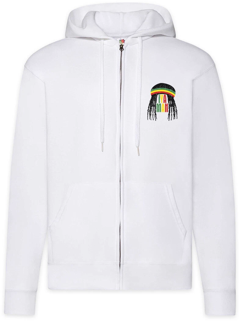 Iyaman I Zipper Hoodie Rasta Jah Babylon Irie Reggae Jamaica Rastafari Africa