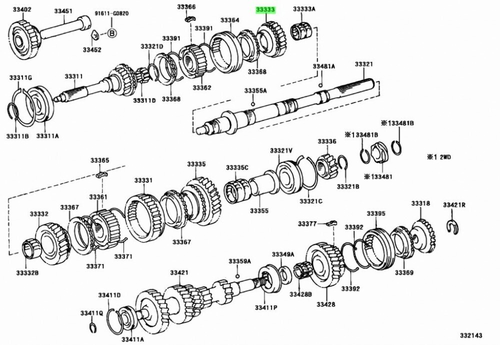 Toyota Genuine OEM GEAR, 3RD HIACE/HIACE S.B.V KLH1#,2#,LXH1