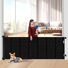 Extra Wide 120" Retractable Baby Dog Gate - 42" Tall, Indoor/Outdoor Use