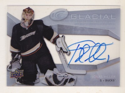 08-09 UD Ice Jonas Hiller Auto Glacial Graphs Anaheim Ducks 2008