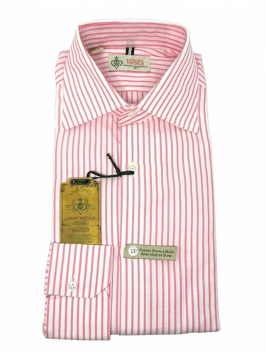 Luigi Borrelli Camicia uomo Mod. Oxford Righe Rosa | eBay