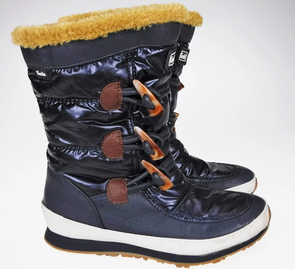 Mujeres 8 Keds Powder Puff Azul Marino Invierno Cálidas Botas Impermeables Piel Sintética 52044 Foto 3 de 4
