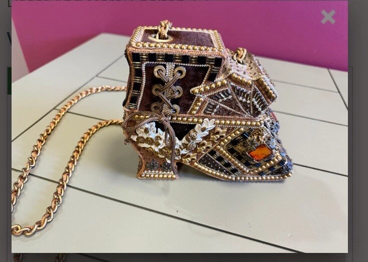 🔥🔥 Mary Frances RARE Vintage Beaded Boot Shaped Handbag