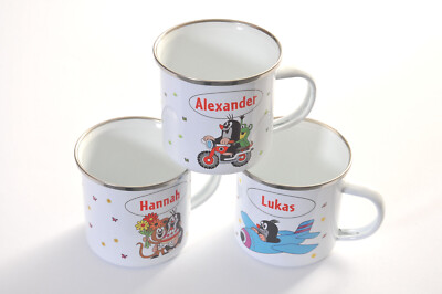 Name Tasse Becher Kaffeepott Emallie Kleiner Maulwurf mit Name oder Wunschname