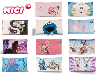 NICI Kissen Plüschkissen I rechteckig 43x25cm I verschiedene Motive I Neuware