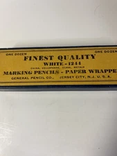 Rare Vintage Box Of 12 General Pencil Co. White-1244 Marking Pencils