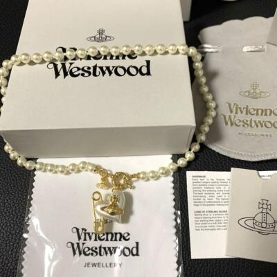 Vivienne Westwood Orietta Pearl Necklace Heart Gold 40cm no