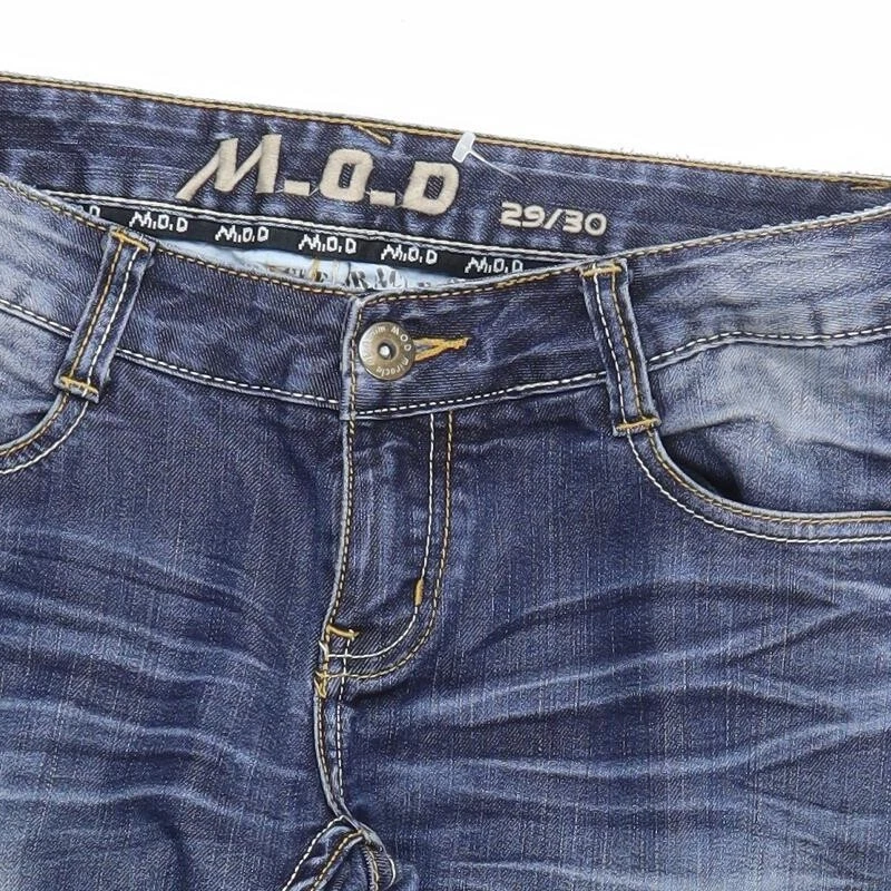 mod Womens Blue Cotton Blend Straight Jeans Size W29 L30 - Изображение 4 из 4