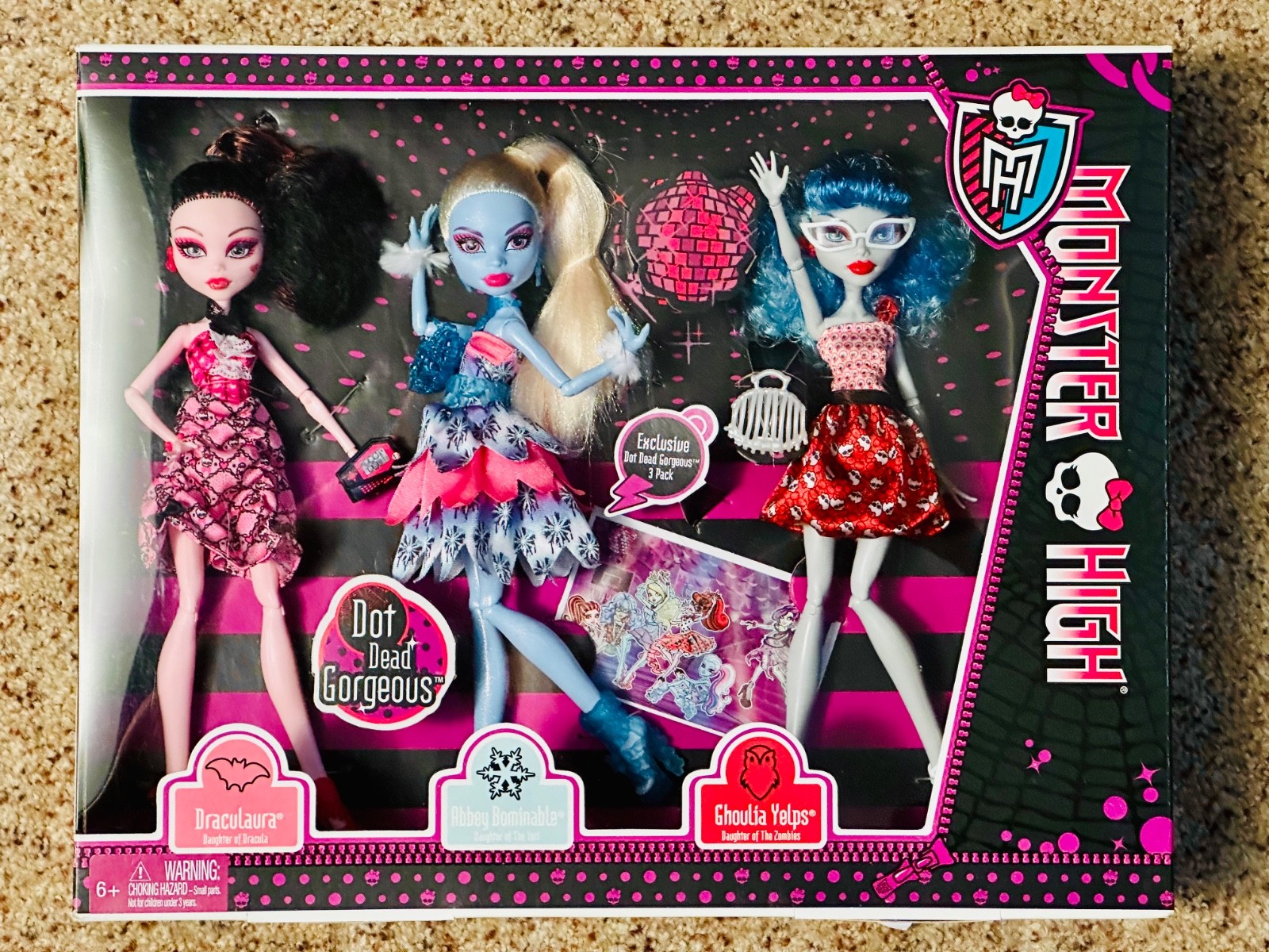 Dot Dead Gorgeous 3-pack Draculaura Abbey Ghoulia Nib