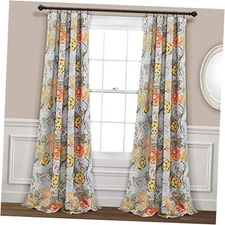  Sydney Light Filtering Window Curtain 52"W x 84"L (Pack of 1) Gray & Green