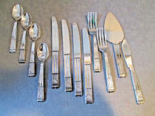 Vintage Metal Tone Child's Playware/Tableware Plastic for Tea Set - 12 Pcs