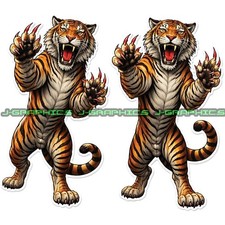 Fierce Tiger Animal Roar Vinyl Decal Sticker 2 Pack B