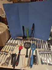 45 Pc. Assorted Flatware And Kitchen Utensils