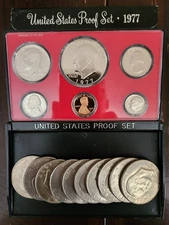 Eisenhower Ike Dollar  Lot of 10 - Mixed Date With 1977 Proof Set 