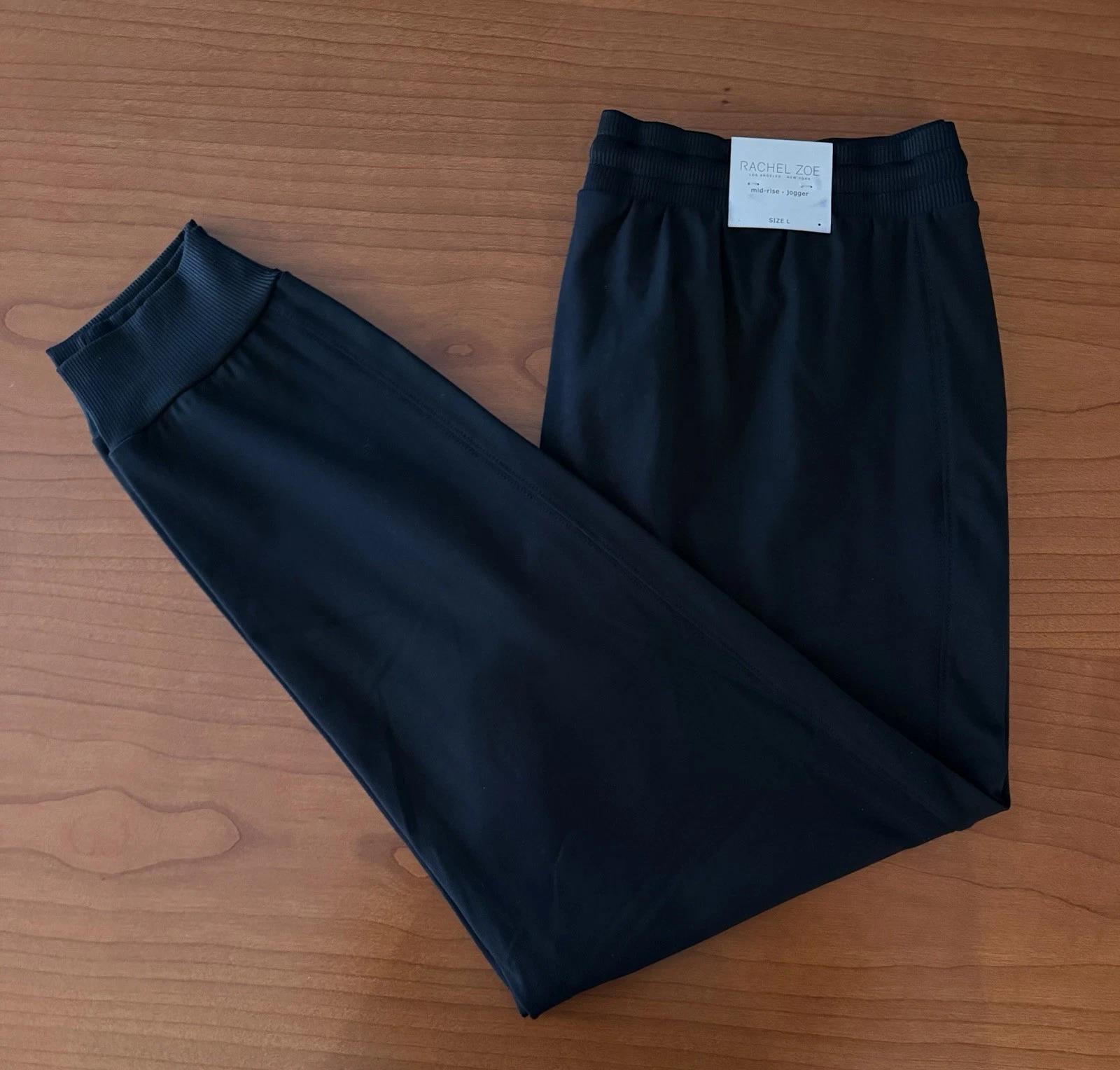 Rachel Zoe Women's Sz L Relaxed Fit Versatile Wear Stretch Jogger Pant Black NEW
