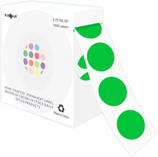 3/4 Inch Roll Color Coding Labels,1000 per Roll round Permanent Adhesive Color C