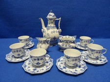 Royal Copenhagen Denmark Musselmalet Vollspitze Mokkaservice für 6 Personen