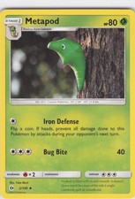 2017 Metapod Uncommon SM Base Set 2/149 NM Normal LP-NM