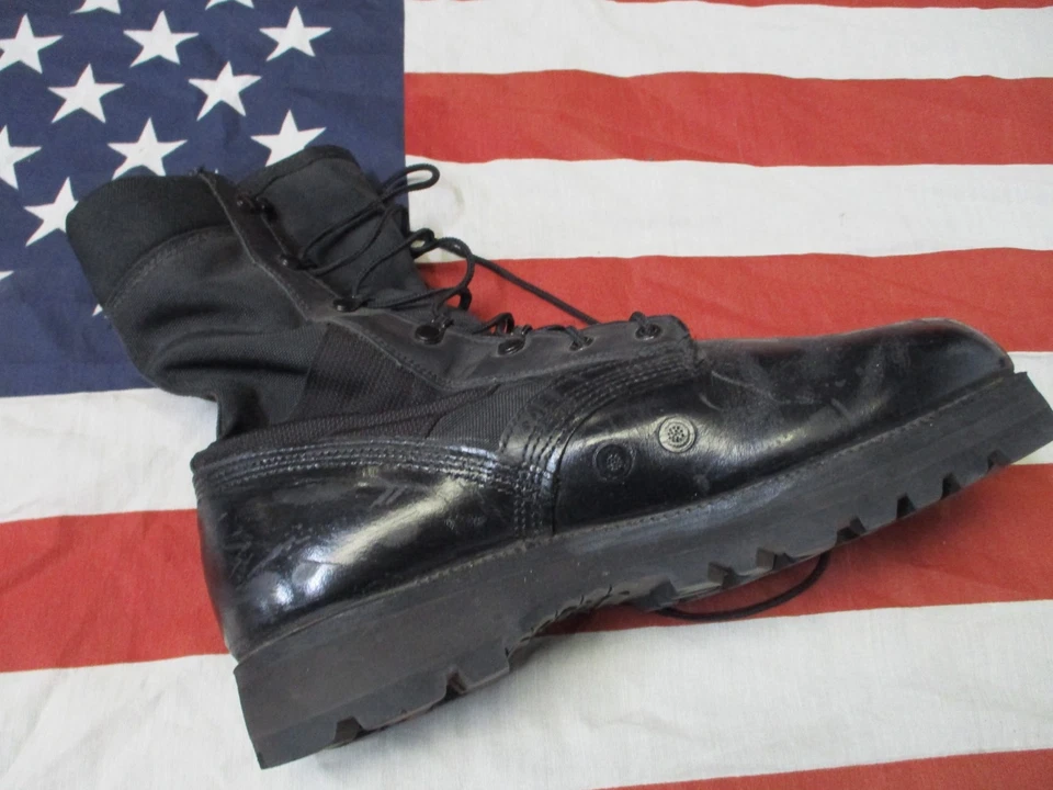 BOTAS DE COMBATE REGULARES OLD SCHOOL EE. UU. MILITARES NEGRAS JUNGLA SUELAS VIBRAM 9 Foto 4 de 4