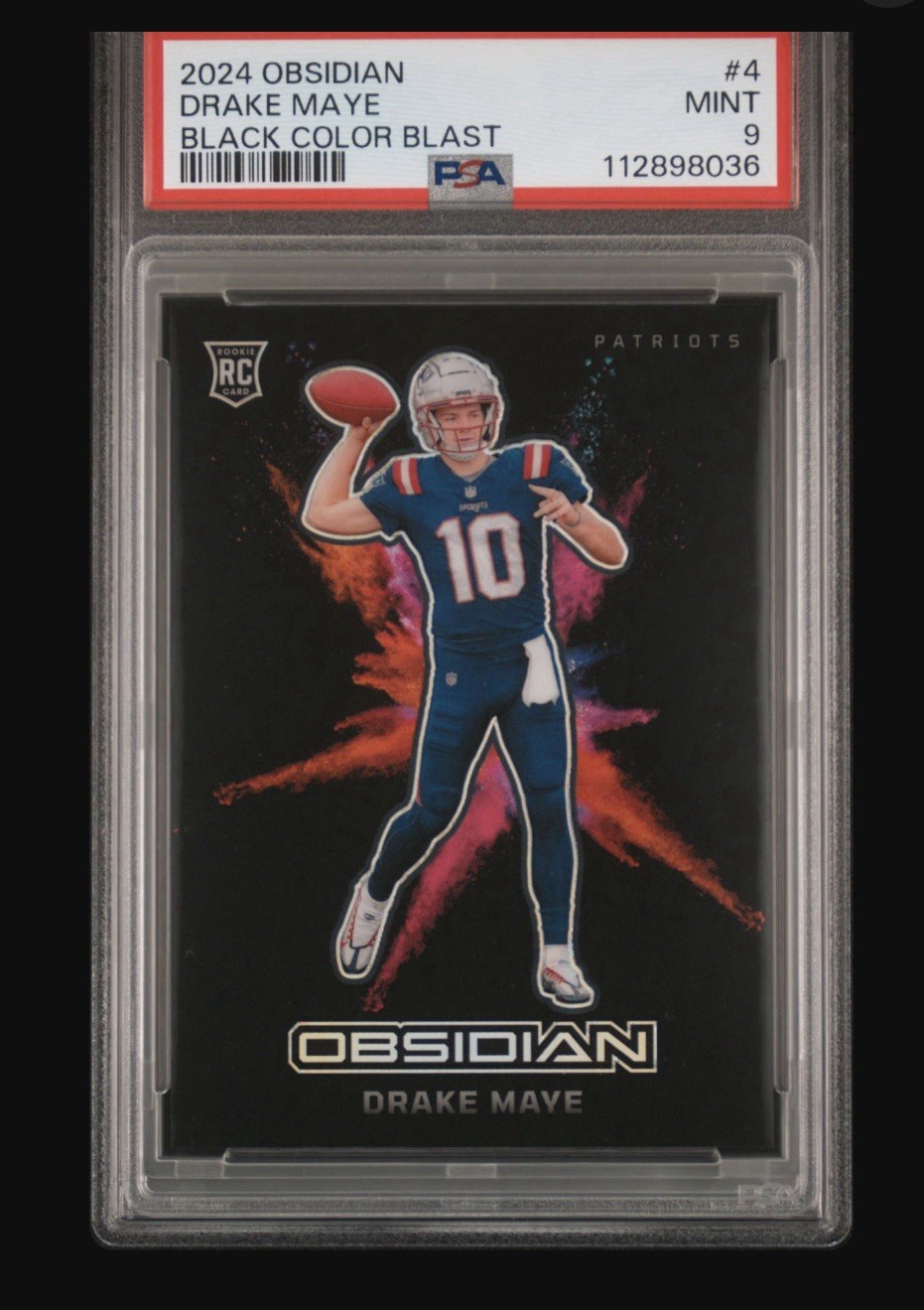 2024 Panini Obsidian - Black Color Blast Drake Maye #4 (RC)