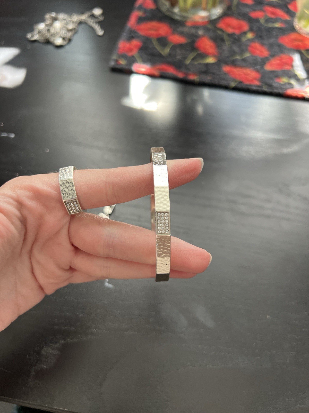 Brighton Silver Bangle, Ring, Earring Set - image 3