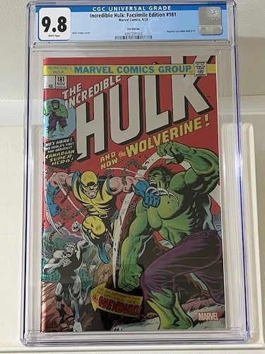 INCREDIBLE HULK #181 Wolverine 1st App Reprint 9/23(FACSIMILE)CGC GRADED 9.8 NM+