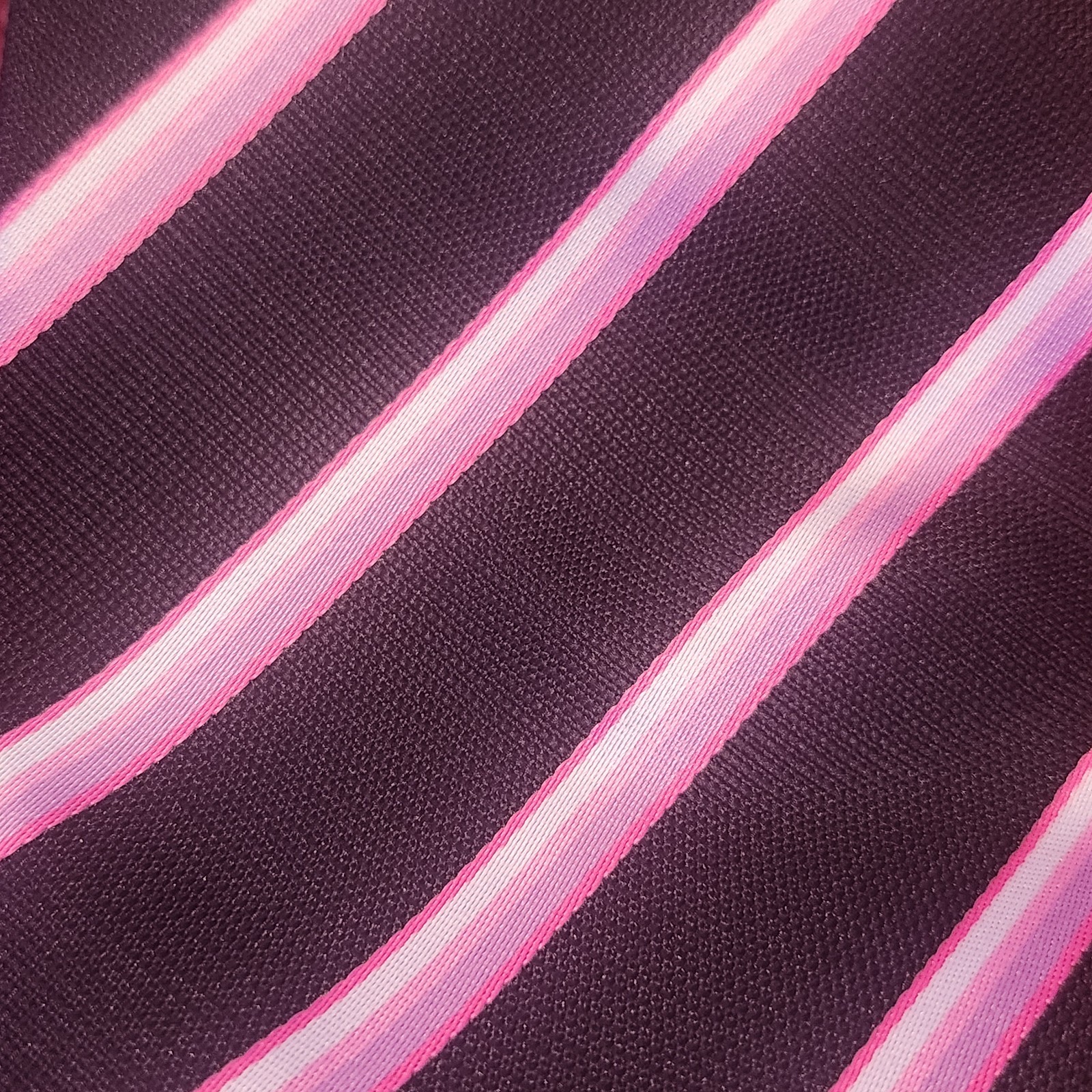 Vetri Victoria Black With Pink Stripes 100% Silk Repp Tie image 4