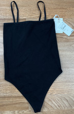 Good American Black Thong Sleeveless Bodysuit Women's Size 1/2 NEW with Tags