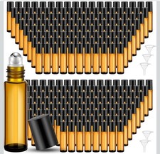 Sumind Essential Oil Roller Bottles - 150 Pcs 10 ml Glass Stainless Steel Roller