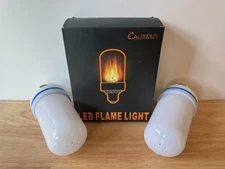 2 Pack - Calmsen LED Flame Light Bulbs Halloween Decoration Orange 4 Light Modes