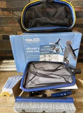 Poolvio 5-in-1 Pool Cleaning Kit Semi-Deep Skimmer Net 20inch Brush Rake Pole