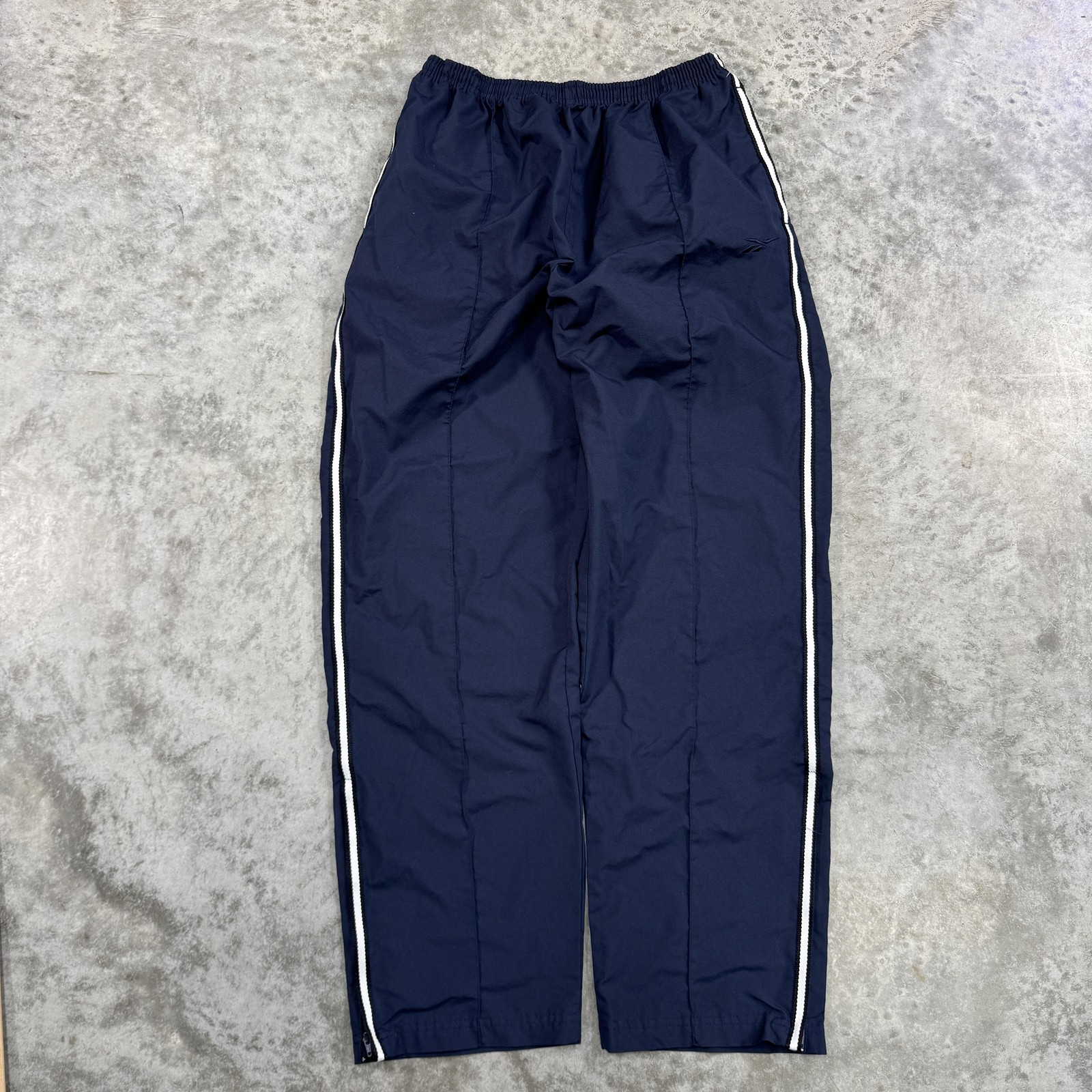 Reebok Pants Mens XL Navy Blue Track Athletic y2k pleated streetwear skater